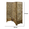 Woven Seagrass 3 Panel Wooden Room Divider Natural Brown BM205797