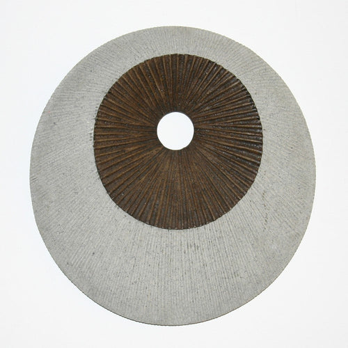 Round and Ribbed Double Layer Sandstone Wall Art, Medium, Brown and Gray