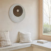 Round and Ribbed Double Layer Sandstone Wall Art, Medium, Brown and Gray