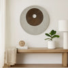 Round and Ribbed Double Layer Sandstone Wall Art, Medium, Brown and Gray