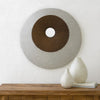 Round and Ribbed Double Layer Sandstone Wall Art, Medium, Brown and Gray