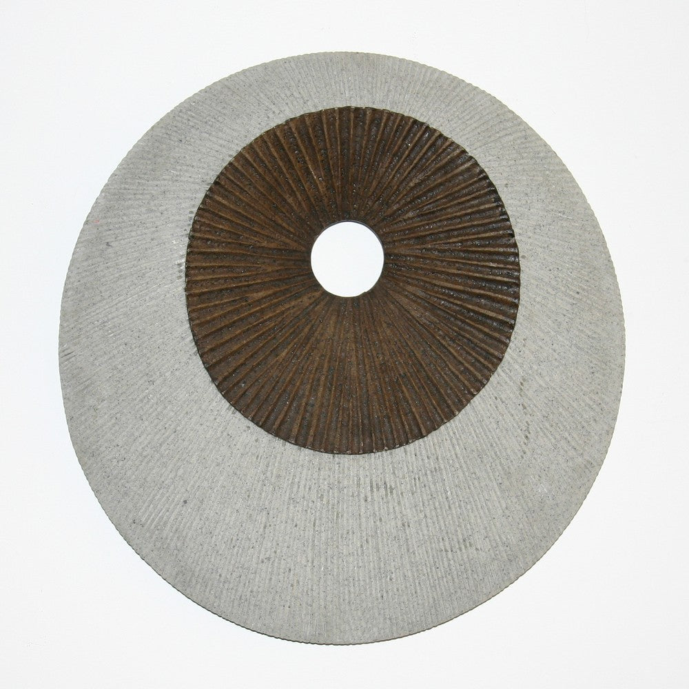 Round and Ribbed Double Layer Sandstone Wall Art, Large, Brown and Gray