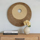 Round and Ribbed Double Layer Sandstone Wall Art, Large, Brown and Beige
