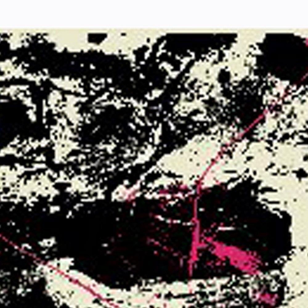 Square Shaped Wooden Wall Art with Abstract Printing Black and White BM205841