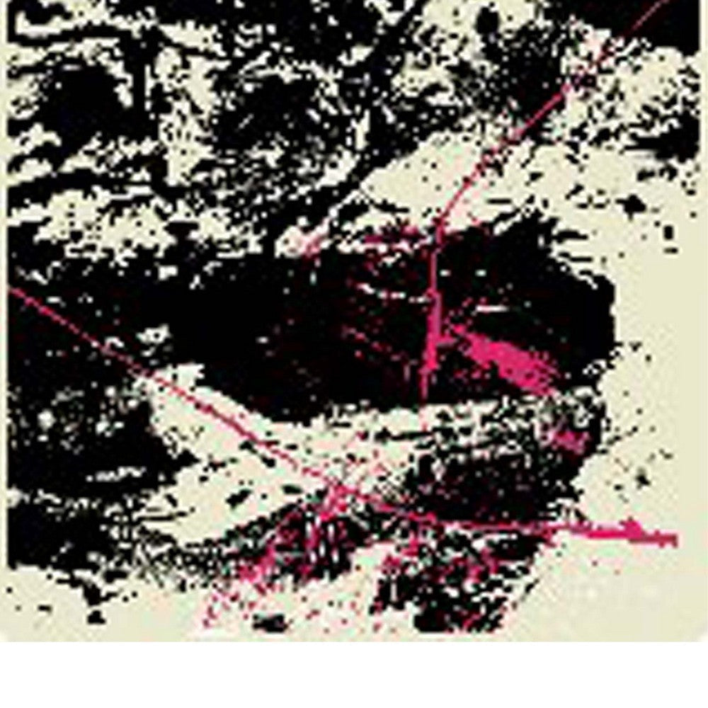 Square Shaped Wooden Wall Art with Abstract Printing Black and White BM205841