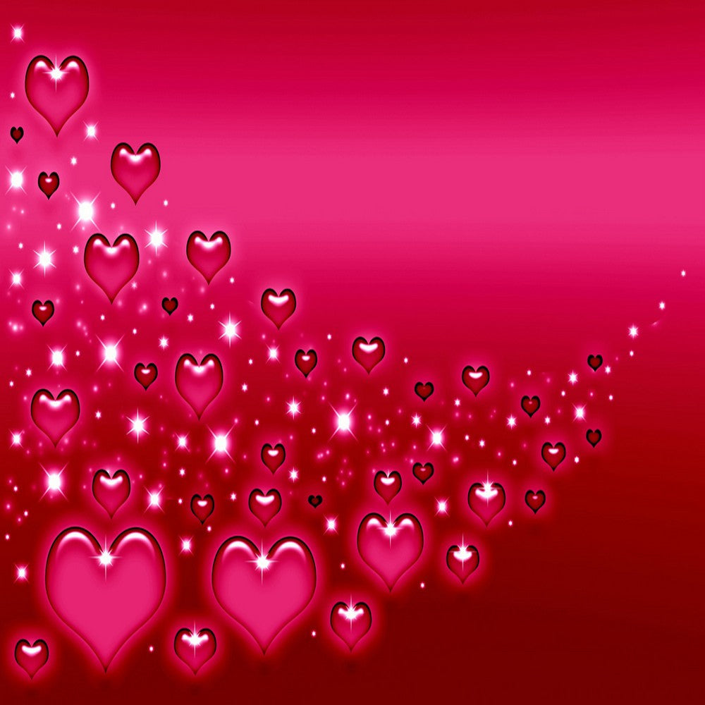 Contemporary Valentine Themed Rectangle Shape Wall Art, Red