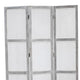 Transitional 3 Panel Screen with Wooden Frame & Fabric Panels Gray BM205854