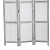 Transitional 3 Panel Screen with Wooden Frame & Fabric Panels Gray BM205854