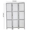 Transitional 3 Panel Screen with Wooden Frame & Fabric Panels Gray BM205854