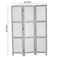 Transitional 3 Panel Screen with Wooden Frame & Fabric Panels Gray BM205854