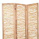 Contemporary 3 Panel Wood Screen with Horizontal Branch Design Brown BM205858