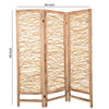 Contemporary 3 Panel Wood Screen with Horizontal Branch Design Brown BM205858
