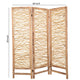 Contemporary 3 Panel Wood Screen with Horizontal Branch Design Brown BM205858