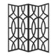 Modern Style 4 Panel Screen with Geometrical Stencil Design, Black