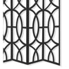 Modern Style 4 Panel Screen with Geometrical Stencil Design, Black