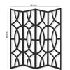 Modern Style 4 Panel Screen with Geometrical Stencil Design, Black