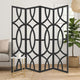Modern Style 4 Panel Screen with Geometrical Stencil Design, Black