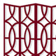 Modern Style 4 Panel Screen with Geometrical Stencil Design Red BM205863