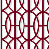 Modern Style 4 Panel Screen with Geometrical Stencil Design Red BM205863