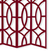 Modern Style 4 Panel Screen with Geometrical Stencil Design Red BM205863