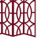 Modern Style 4 Panel Screen with Geometrical Stencil Design Red BM205863
