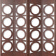 Transitional 4 Panel Wood Screen with Abstract Circular Design Brown BM205865