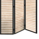 Metal Framed 3 Panel Screen with Wooden Horizontal Inset Black & White BM205867