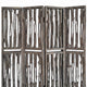 Contemporary 4 Panel Wooden Screen with Log Design Brown BM205885