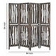 Contemporary 4 Panel Wooden Screen with Log Design Brown BM205885