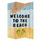 Foldable Canvas Screen with Beach Print and 3 Panels, Multicolor