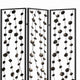 Transitional 3 Panel Metal Screen with Intricate Flower Design Black BM205892