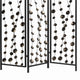 Transitional 3 Panel Metal Screen with Intricate Flower Design Black BM205892