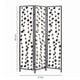 Transitional 3 Panel Metal Screen with Intricate Flower Design Black BM205892