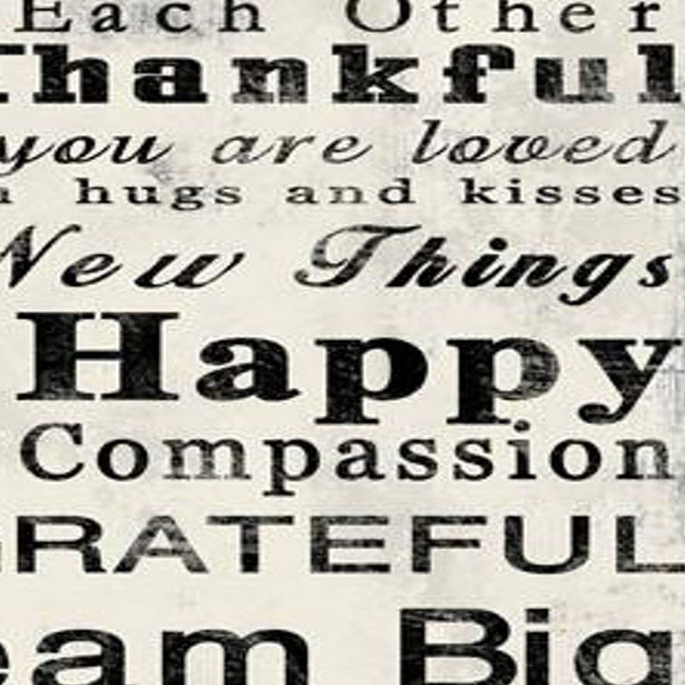 High Quality Canvas Print with Family Rules Quotes Black & White BM205899