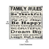 High Quality Canvas Print with Family Rules Quotes Black & White BM205899