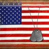Canvas American Flag with Necklace Wall Print Large Multicolor BM205900