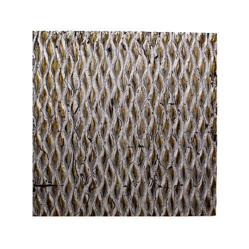 Modern Style Wooden Wall Decor with Patterned Carving, Small, Silver