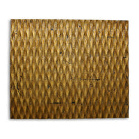 Modern Style Wooden Wall Decor with Patterned Carving, Small, Gold