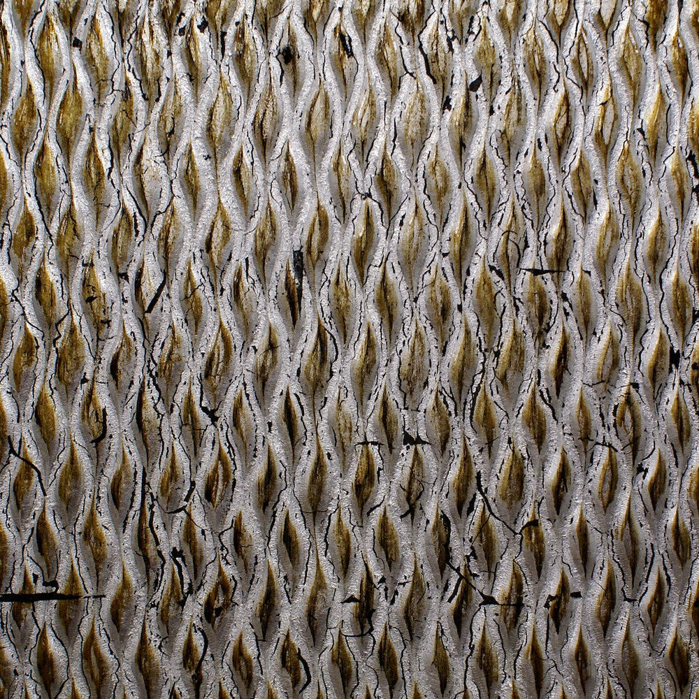 Modern Style Wooden Wall Decor with Patterned Carving Large Silver BM205907