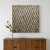 Modern Style Wooden Wall Decor with Patterned Carving, Large, Silver