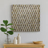 Modern Style Wooden Wall Decor with Patterned Carving, Large, Silver