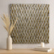 Modern Style Wooden Wall Decor with Patterned Carving, Large, Silver