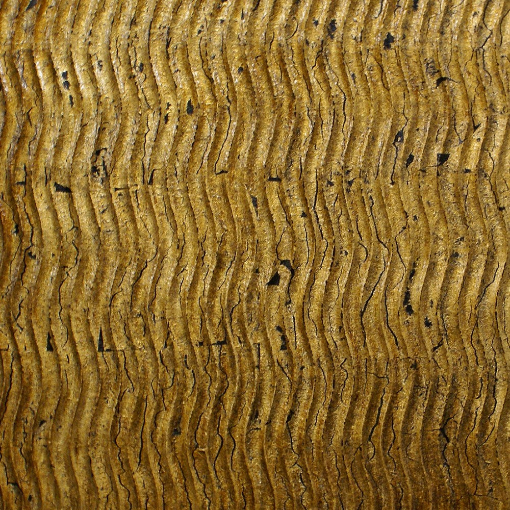 Modern Style Wood Wall Decor with Patterned Carving, Large, Gold & Brown