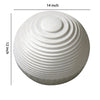 Contemporary Sandstone Polished Ball with Step Carved Lines White BM205919