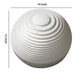 Contemporary Sandstone Polished Ball with Step Carved Lines White BM205919