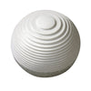 Contemporary Sandstone Polished Ball with Step Carved Lines, White