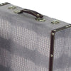 Trunk Style Suitcase with Textured Print Canvas Covering Gray Set of 2 BM205922