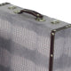 Trunk Style Suitcase with Textured Print Canvas Covering Gray Set of 2 BM205922