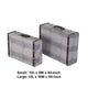 Trunk Style Suitcase with Textured Print Canvas Covering Gray Set of 2 BM205922