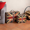 Suitcase Set | Canvas Upholstery | Union Jack Print | Set of 2 | Multicolor